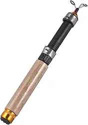 Vara de Pesca No Gelo Telescópica Ultraleve - Mini Vara Portátil de 64 Cm Com Passadores Duráveis ​​e de Eva para Pesca No Gelo No Inverno.
