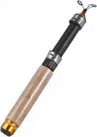 Vara de Pesca No Gelo Telescópica Ultraleve - Mini Vara Portátil de 64 Cm Com Passadores Duráveis ​​e de Eva para Pesca No Gelo No Inverno.