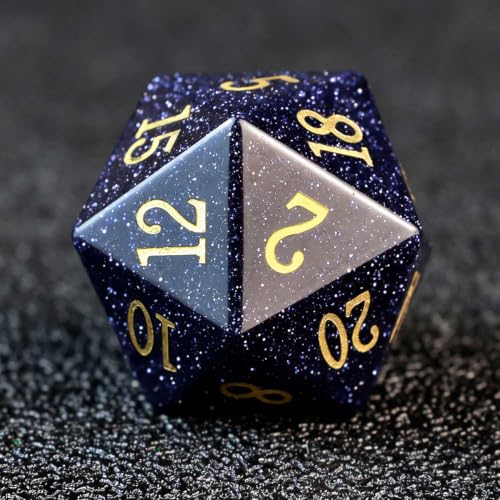 RULE DICE Quicksand Gemstone DND Dice, Dungeons and Dragons Dice Set 7PCS Polyhedral Gem Stone Dice Set D4 D6 D8 D10 D% D12 D20, RPG Dice D&D Accessories Dice Gift