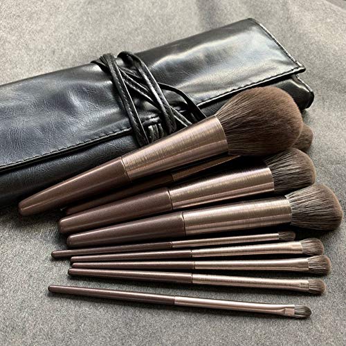 Preisvergleich Produktbild 10pcs Make Up Pinsel Set Professionelles Premium Schminkpinsel Kosmetikpinsel Set Hochwertiger Kosmetik Make Up Pinsel Set mit PU-Leder Tasche, Holzgriff