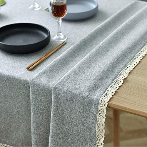 WCPQT Essentials Lavable Décoratifs Housse De Table,Linge De Coton sans Rides Simple Nordique Nappe,pour Salle à Manger Cuisine Cover