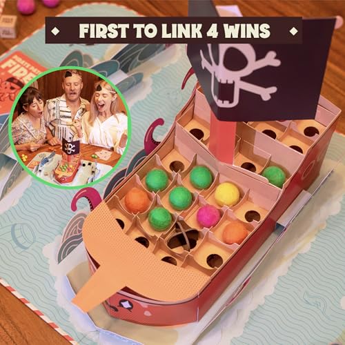 Fire in The Hole – Hilarious Pirate Game for Kids & Families | Ages 6+, 2–4 Players | Toss & Line-Up Cannonballs to Win | Easy to Learn, Quick to Play, Great Gift