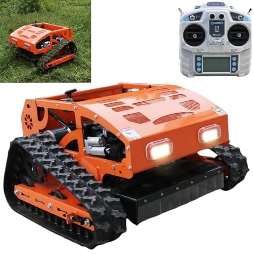 Remote Control Lawn Mower with Tracks 9HP Gas Engine, 600m Range, 21.6