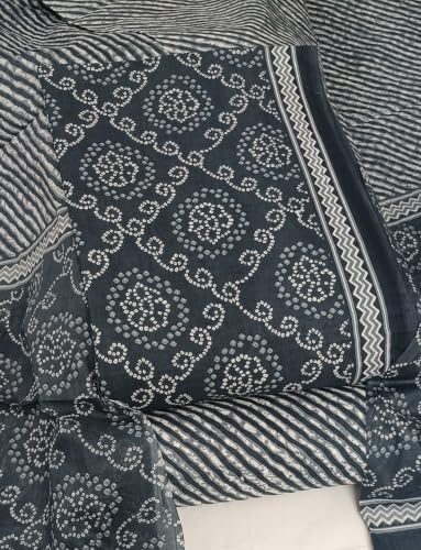 Image of DRAVINAM Trends Women's Premium Cambric Cotton Jaipuri Printed Unstitched Salwar Suit Dress Material with Mulmul Cotton Dupatta