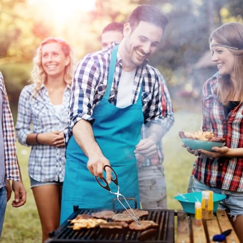 2 Stück Scheren Zange, Edelstahl Grillzange mit Rutschfesten und Hitzebeständigen, Barbecue Grillen Zange, Holzkohlezange für Küche Kochen Backen BBQ zum Drehen und Klemmen von Lebensmitteln
