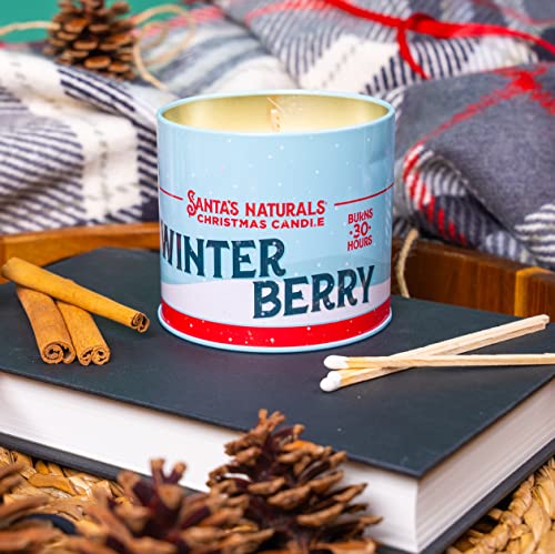 Santa's Naturals Winterberry Christmas Candle | Warm Cider Fragrance | Notes Of Cinnamon, Orange, And Clove | Sustainably Sourced Soy And Beeswax | 30 Hour Burn Time | 9Oz #TOP4