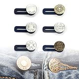 6 Stück Hosenbunderweiterung Knopf Elastische Hosen Taillenverlängerung Jeanshosen-Knopf-Verlängerungs-Set
