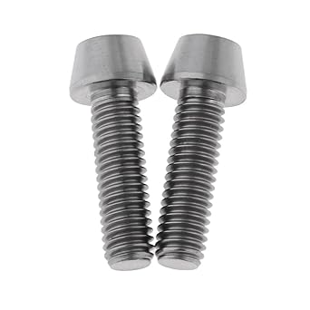 GIANTE 2x M6 Titanium Ti Screw Fairing Bolt Taper Conical Hex Head Silver M6x16mm (54031915GI)