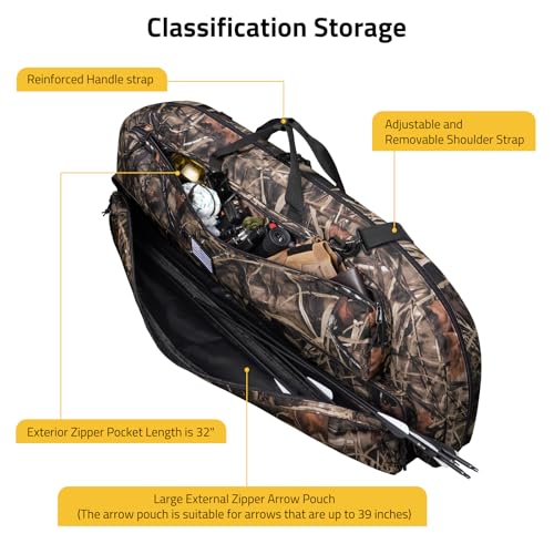 Image of CVLIFE 37 inch 44 inch Compound Bow Case Soft Bow Bag Arrow Archery Case Hunting