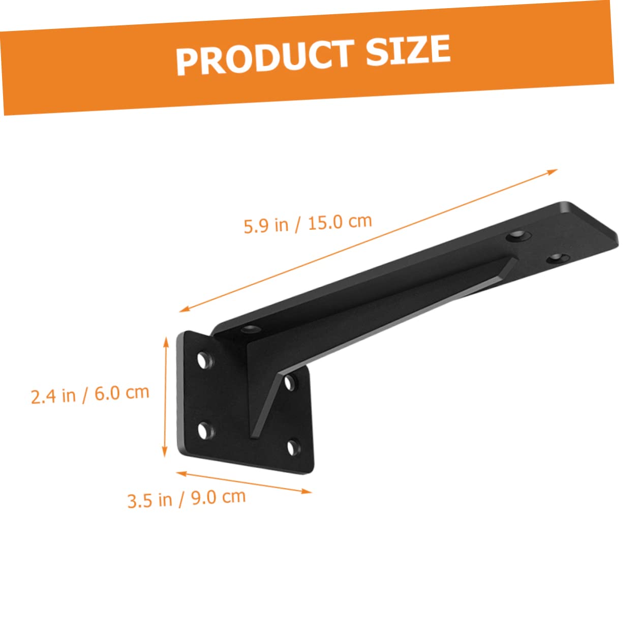 Tofficu 2 Soportes Angulares para Estante de Pared, Acero Laminado en Frío Negro, Estructura Triangular de 90°, Adecuado para Cocina y Taller