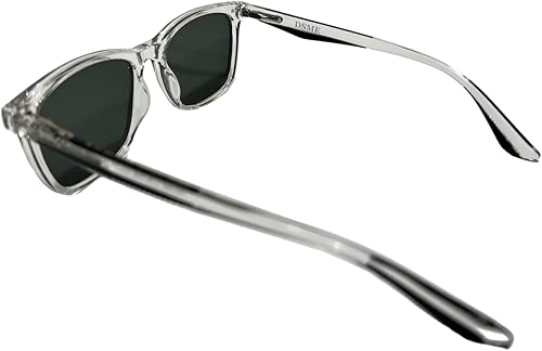 Miniatura 4 de DSME Gafas de sol polarizadas de moda para hombre, transparentes con lentes tintadas verdes, protección UV400, Transparente