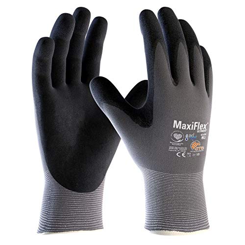 ATG MaxiFlex Ultimate 34-874 - Guantes de montaje (talla 6), color gris y negro