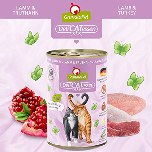 GranataPet DeliCatessen Multipack 1, Nassfutter für Katzen im Probierpaket, Alleinfuttermittel ohne Getreide, Katzenfutter mit hohem Fleischanteil & hochwertigen Ölen, 6 x 400 g