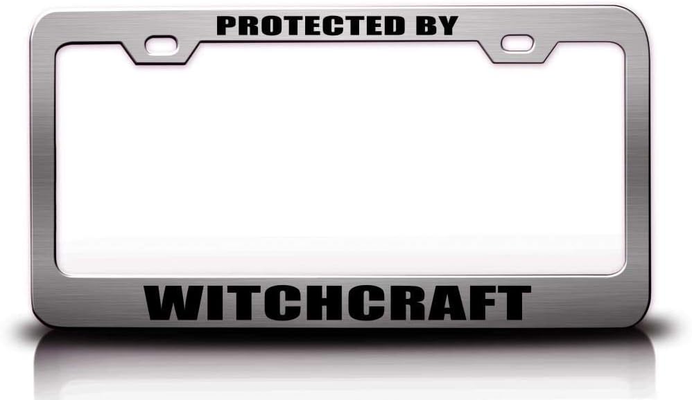 Protected by Witchcraft Metal Car SUV Truck License Plate Frame Ch z25