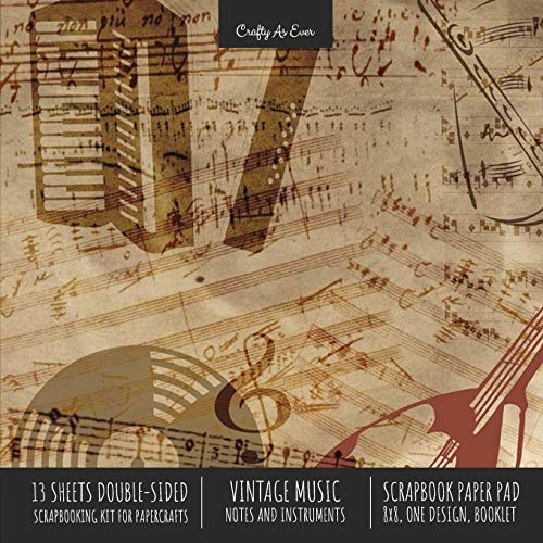 Vintage Music Scrapbook Paper Pad 8x8 Decorative Scrapbooking Kit for Cardmaking Gifts, DIY Crafts, Printmaking, Papercrafts, Notes Instruments, Designer Paper image 3