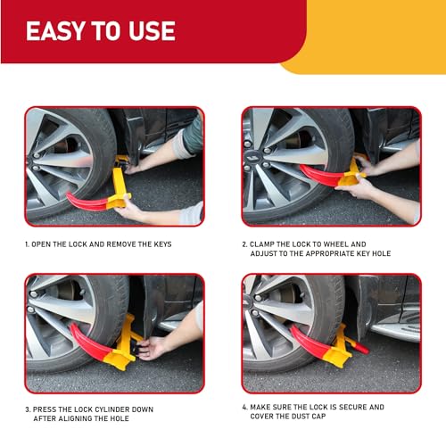 Cartman 2 Packs Heavy Duty Trailer Lock Wheel Clamp thumb #4