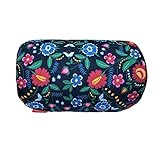 Bookishbunny Microbead Cylinder Bolster Roll Pillow 13' x 7' (NavyFlower)