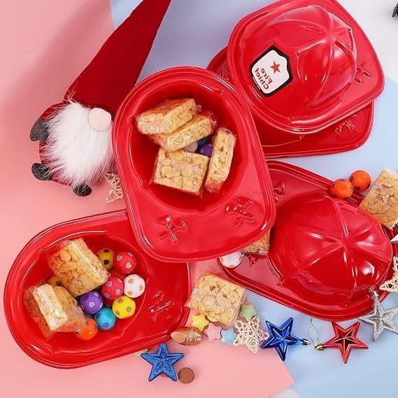 24Pcs Kids Firefighter Hat,Plastic Fireman Helmet,Red Fire Chief Helmet for Boy Girl,Soft Child’s Fireman Hat for Kid - Image 6