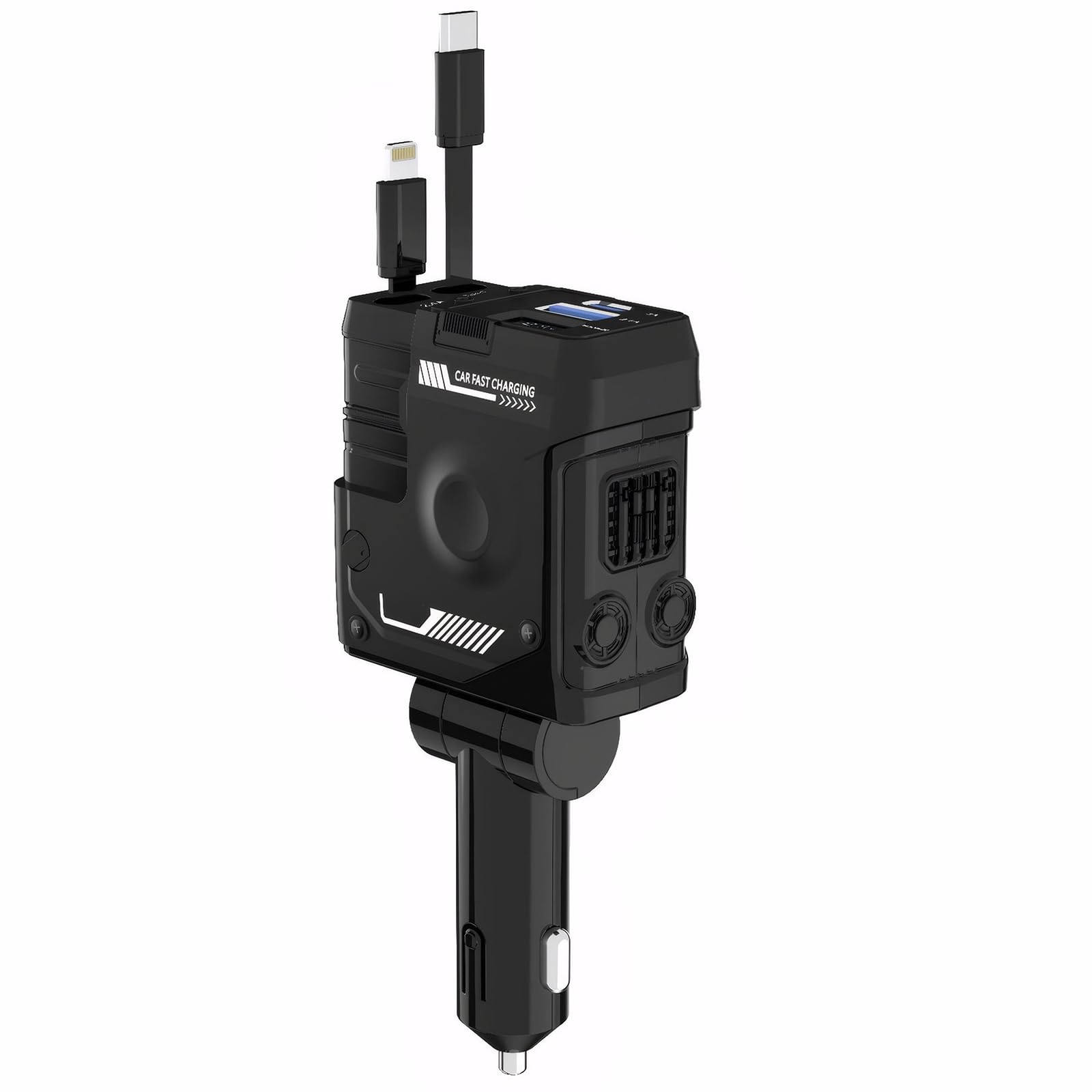 [2024 Upgraded Version] Retractable Car Charger, 66W 4-in-1 Super Fast Charging Car Phone Charger with Retractable Cable (31.5 Inch) and 2 USB Port Adapter for iPhone 16/15/14/13, Samsung, Pixel