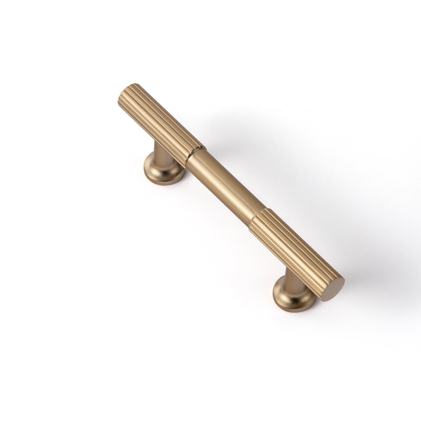 Goo-Ki Champagne Bronze Zinc Alloy Cabinet Handles - 3''(76mm) Hole Center Striped Decorations Cabinet Pull Hardware for Bedroom, Kitchen, 6 Pack