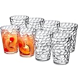 Amazing Abby - Iceberg - 16-Ounce Plastic Tumblers (Set of 8), All-Clear Reusable Plastic Cups, Stackable, BPA-Free, Shatter-Proof, Dishwasher-Safe
