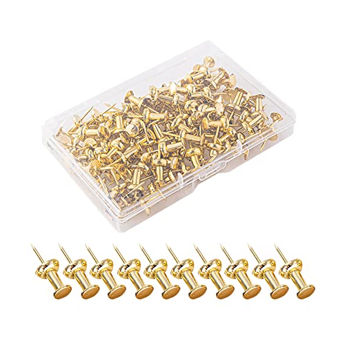 ccHuDE Lot de 100 Punaises en Métal Pour Tableau en Liège, Murales et Décoratives Pour Œuvres d'Art, Notes, Photos - Doré