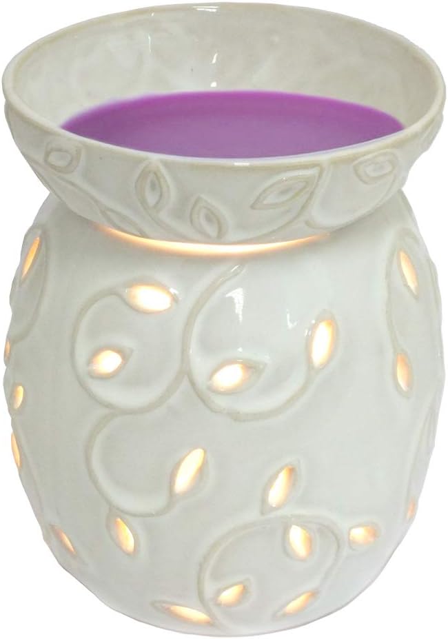 Electric Ceramic Wax Melt Burner Fragrance Diffuser with Leaf Design