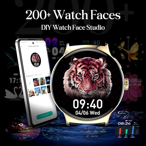 Image of itel Unicorn Smartwatch with Single chip BT Calling, 1.43 inch AMOLED Display, 500 Nits Brightness, Rotating Crown, IP68 Waterproof, 200+ Watch Faces, 100% Charging Approx 70 mins (Champagne Gold)