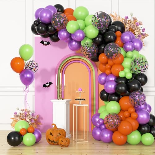 Ouddy Party SKU-076-8 72Pcs Halloween Latex Balloons Kit,12Inch Orange Black Purple Green Confetti Balloons Halloween Decorations For Kids Halloween Celebration Trick Or Treat Party Decor thumb #4