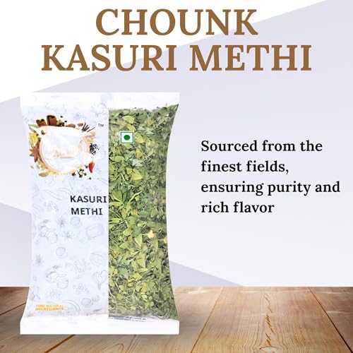 Image of Chounk Kasuri Methi | Dried Fenugreek Leaves | Aromatic Kasoori /Kasturi Methi Leaves | For Flavorful Cooking (100g (Pack of 2))