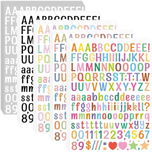 Letter Stickers 0.5 inch 4920 Pcs 30 Sheets 1/2 Inch Small Alphabet Stickers Self-Adhesive Vinyl Waterproof ABC Letter Stickers for Water Bottles Scrapbooking Notebook Label Sign DIY Craft(Multicolor)