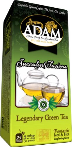 Adam True Ceylon Tea 6-pack (Legendary Green Tea, 25-count boxes)