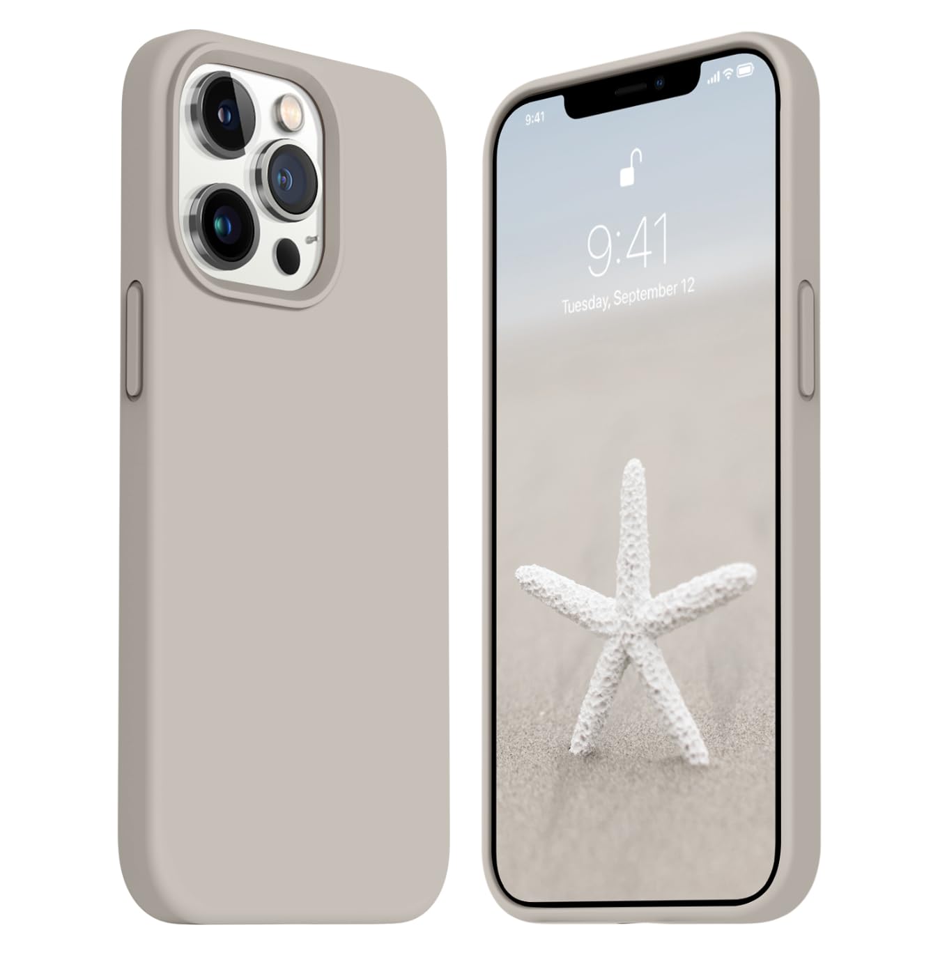 JELE Shockproof Designed for iPhone 13 Pro Case, Liquid Silicone Phone Case with [Soft Anti-Scratch Microfiber Lining] Military Grade Drop Protection