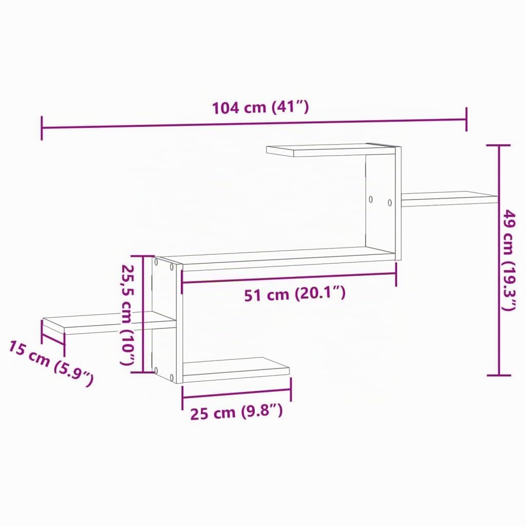 vidaXL Estante de Pared Madera de ingeniería Blanco 104x15x49 cm, Estante Flotante, Estante Flotante de Pared, Estante de exhibición de Pared
