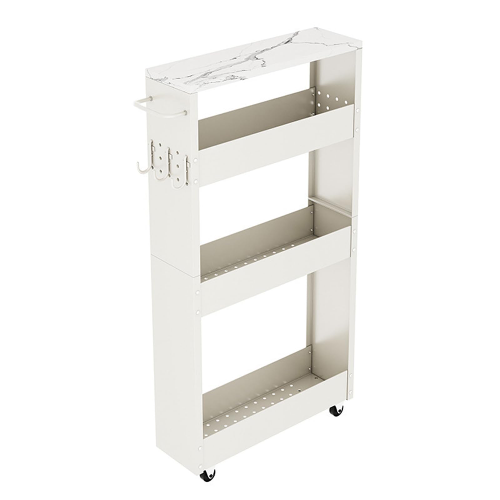 Carrito delgado con 4 niveles, 13 cm de ancho, multiusos, ideal para cocina, baño, lavandería, oficina, 13 x 42,5 x 82 cm