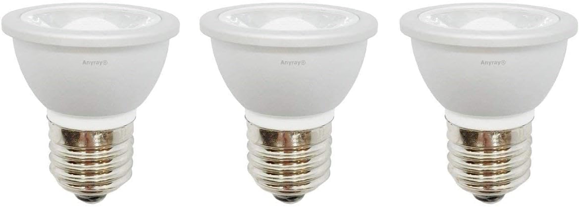 3-LED Light Bulbs HR16 120V E27 MR-16 JDR C Hood Lamp Short Neck E26 (Blue)