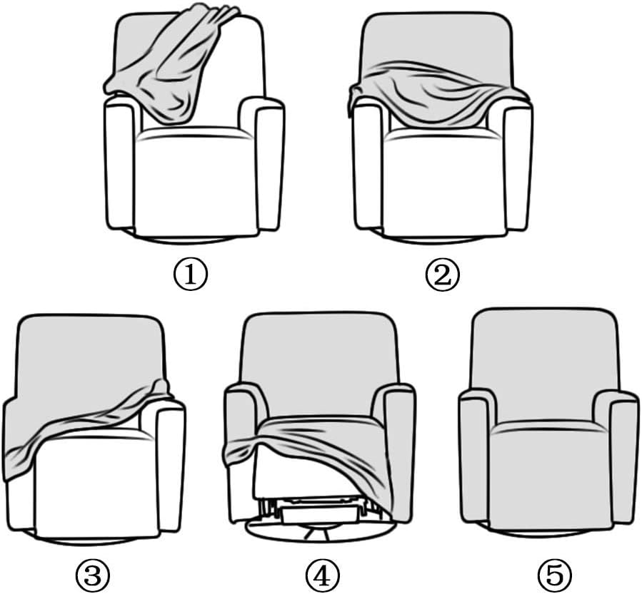 XMNTG Stretch Recliner Slipcovers 1-Piece Cloud Printed Navy Recliner Chair Cover with Side Pocket Non Slip Washable Furniture Protector with Elastic Bottom for Living Room Kids Dogs (Navy)