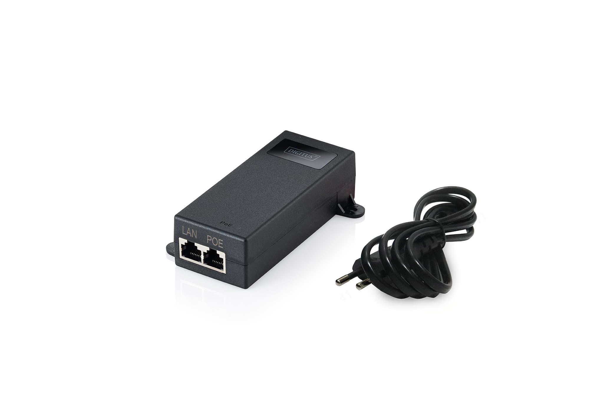 DIGITUS DN-95104-1 – Injecteur Gigabit PoE++ – Puissance de Sortie 60 W – Norme 802.3bt PoE++ – 1 Gbit/s – Entrée et Sortie RJ45 – Portée 100 m – Noir