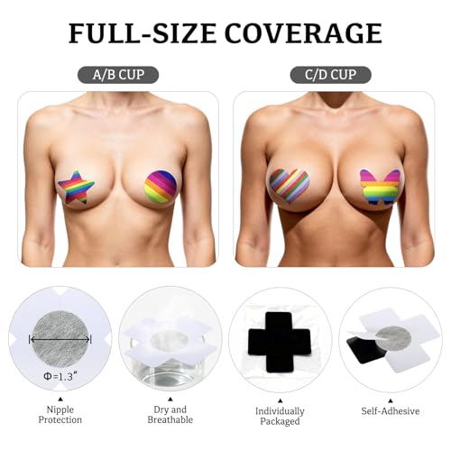 Image of Glitters Pasties Rave Pack Nipple Covers Stickers Disposable Sticky Breast Petals Bra for Women Rave Outfit Party