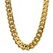 TUOKAY 18K Big Gold Flat Chain 12mm 24" 90s Fashion Hip Hop Chain for Rapper, Dainty & Sparkling Faux Gold Chain Necklace.