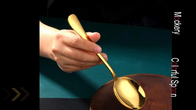 Buy Mockery Large Cereal Spoon, Stainless Steel, 18/10 Gold, Soup