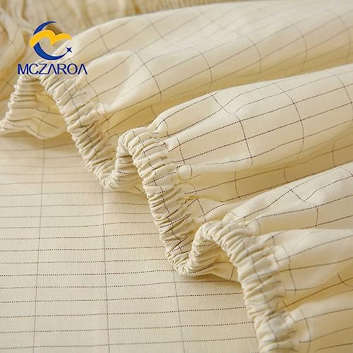Grounding Sheets King, 90% Organic Cotton+10% Silver, Fitted Grounded Bed Sheet Deep Pocket for Improved Sleep & Wellness (White, King - 78"x80"x15")