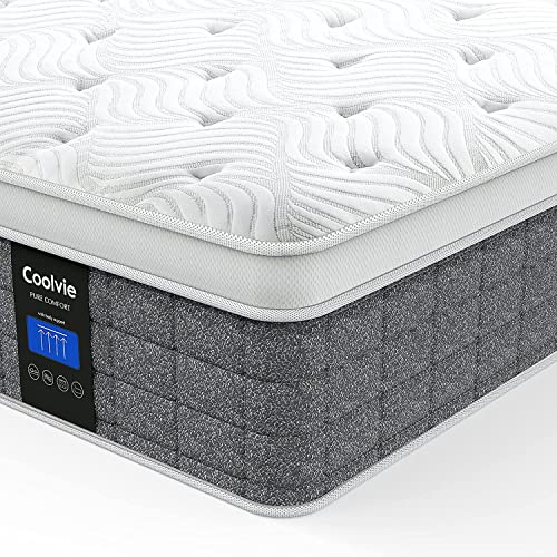 King Mattress 12 Inch, Coolvie King Size Mattresses Hybrid Construction Pocket Springs with Memory Foam, Medium Firm with Best Body Support and Pressure Relief, Mattress in a Box for Easily Set-up King Mattress 12 Inch, Coolvie King Size Mattresses Hybrid Construction Pocket Springs with Memory Foam, Medium Firm with Best Body Support and Pressure Relief, Mattress in a Box for Easily Set-up