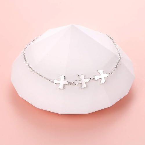 Miniatura 4 de DAOCHONG Tobilleras de plata de ley S925 con bonitos animales, estilo bohemio, playa, para mujeres, adolescentes y niñas, ajustable de 9 a 10.5