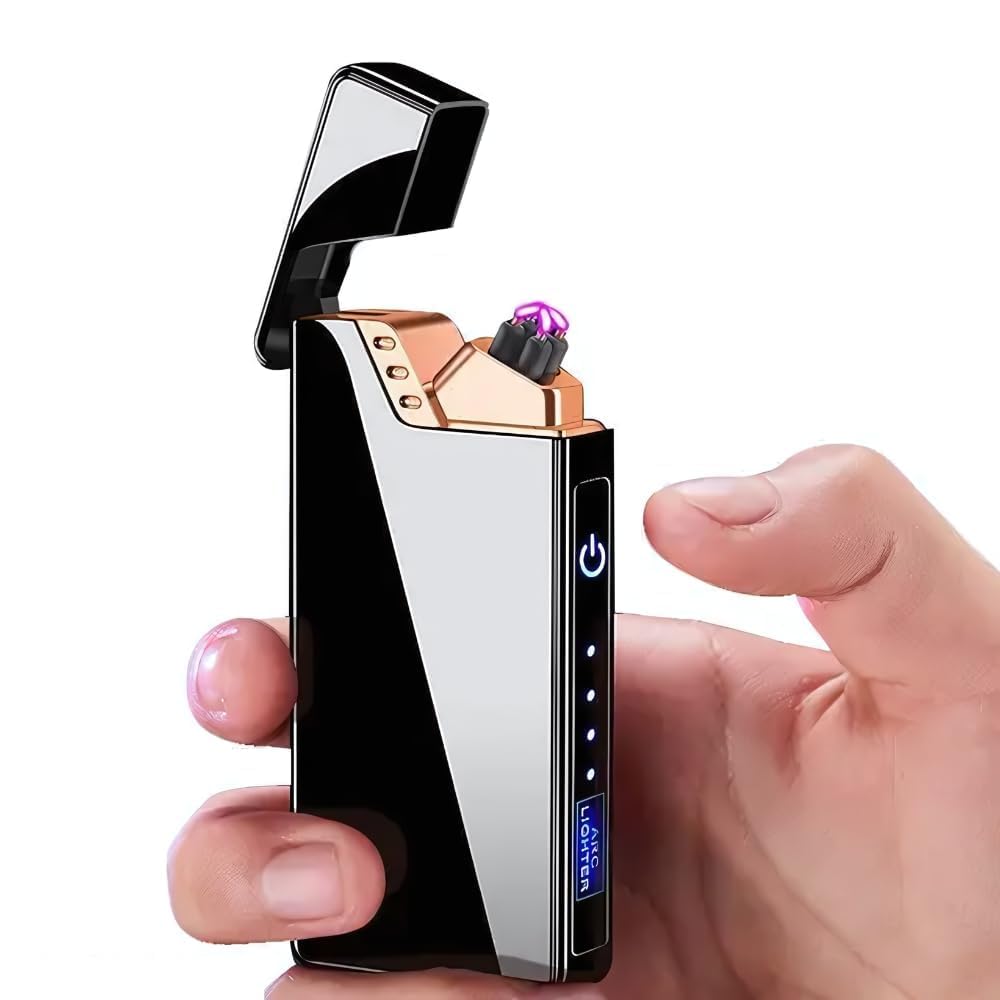 Drumstone [𝟏𝟓 𝐘𝐄𝐀𝐑𝐒 𝐖𝐀𝐑𝐑𝐀𝐍𝐓𝐘] Rechargeable Dual Arc Plasma Lighter – Flameless, Windproof Design with Battery Indicator, Compact and Durable Build, Long Battery Life-picture-31
