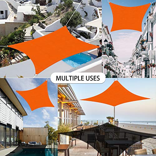 Ankuka Waterproof Sun Shade Sail Canopy Rectangle Uv Block For Outdoor Patio And Garden, Yard Activities 2022 (10'X10', Orange) #TOP6