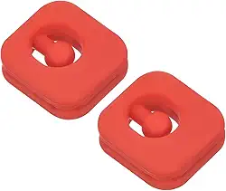 Amortecedor de vibração de tênis, pacote com 2 raquetes de silicone em formato quadrado para raquete de tênis, vermelho