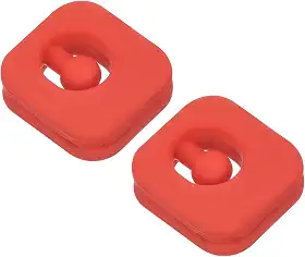 Amortecedor de vibração de tênis, pacote com 2 raquetes de silicone em formato quadrado para raquete de tênis, vermelho