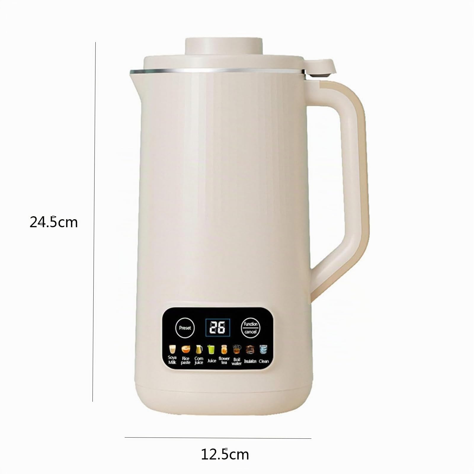 600W Macchina per Latte Vegetale, Macchina per Latte di Noci, Automatica 600ml, Programmabile Fino a 12H, 8 Programmi Automatici, per Avena, Soia, Noci, Frutta ecc Multifunzionale e Salute (Bianco)
