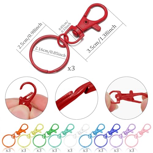 Miniatura 2 de Anillas Llaveros,Mosquetones Pequeños,30 Piezas Anillas Para Llaveros,Llavero Mosqueton,Keychain,Anillas Llavero Para Bisuteria Artesanías